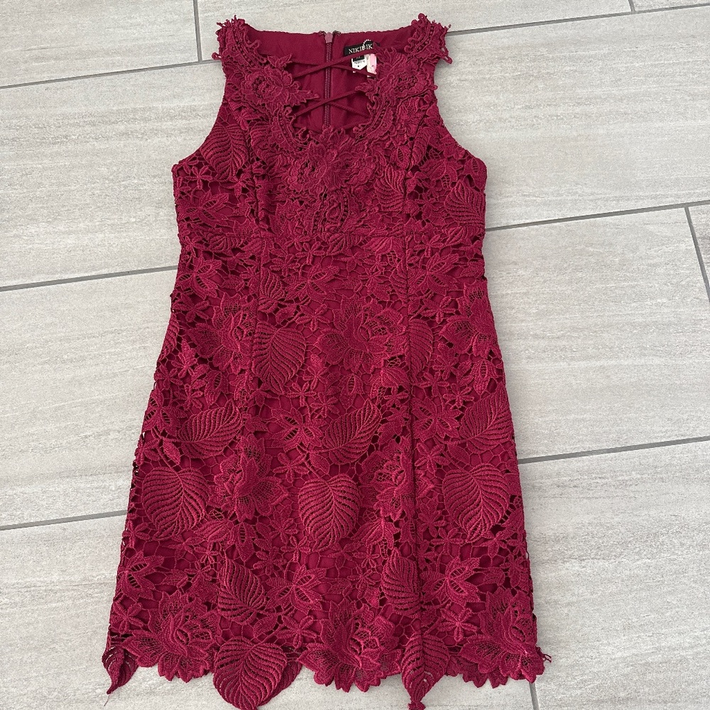 Lace burgundy dress